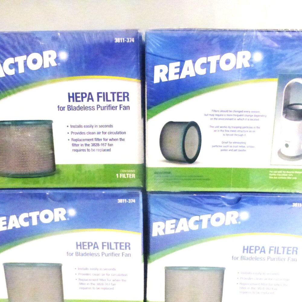 Lot of 4 Reactor HEPA FILTER For Bladeless Purifier Fan #3811-374 Room Purifier